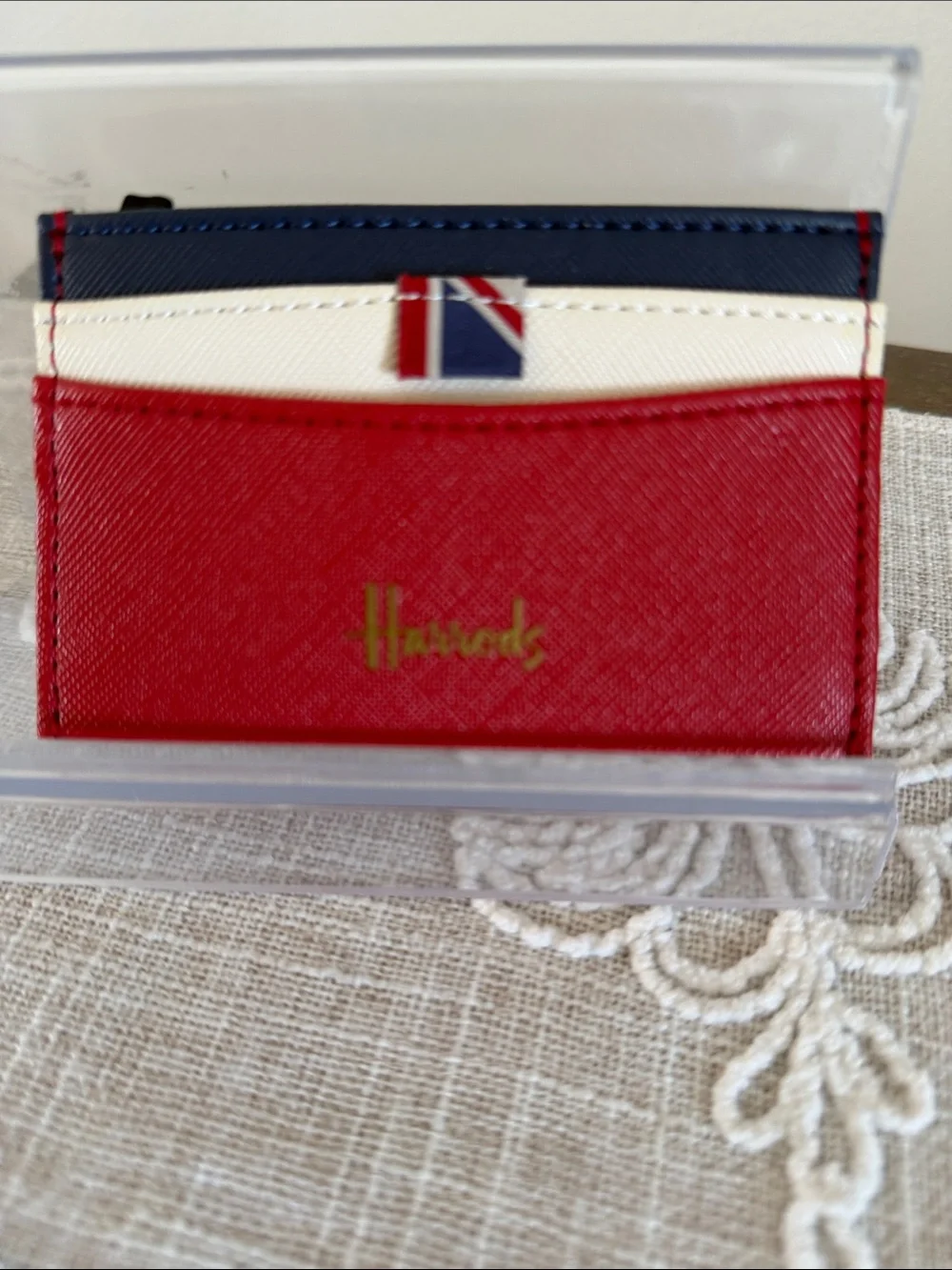Harrods EC Union Jack Stratford Tricolor Card Holder Unisex